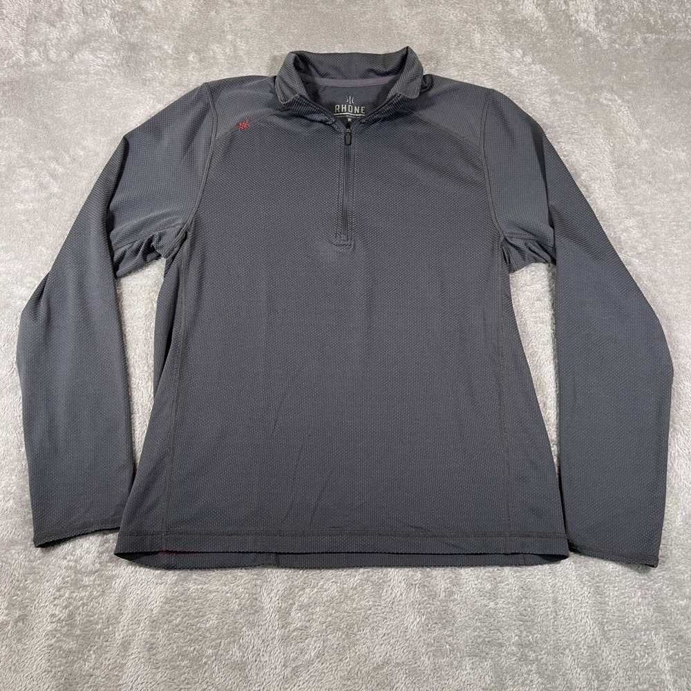 Rhone Pullover Mens Medium‎ Gray Quarter Zip Golf Training Activewear Top